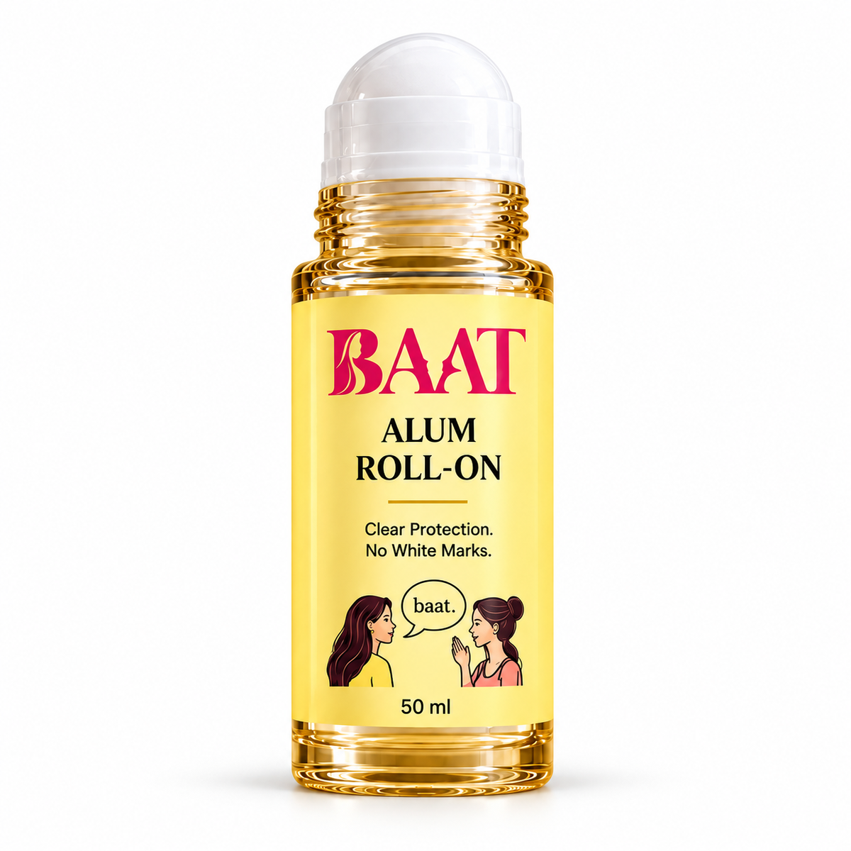 BAAT Alum Roll-On Deodorant 50ml | No White Marks