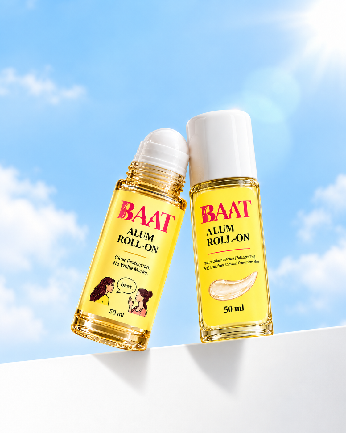 BAAT Alum Roll-On Deodorant 50ml | No White Marks